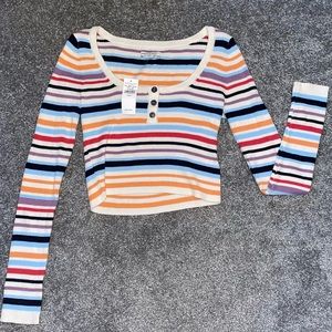 American Eagle Striped Crop Top NWT - Size Small